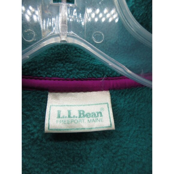 VINTAGE LL Bean Jacket XL Teal Fleece 90s Hiking Full Zip Coat - Picture 11 of 13
